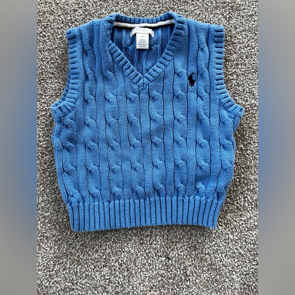 Baby 12M Polo Ralph Lauren blue sweater vest